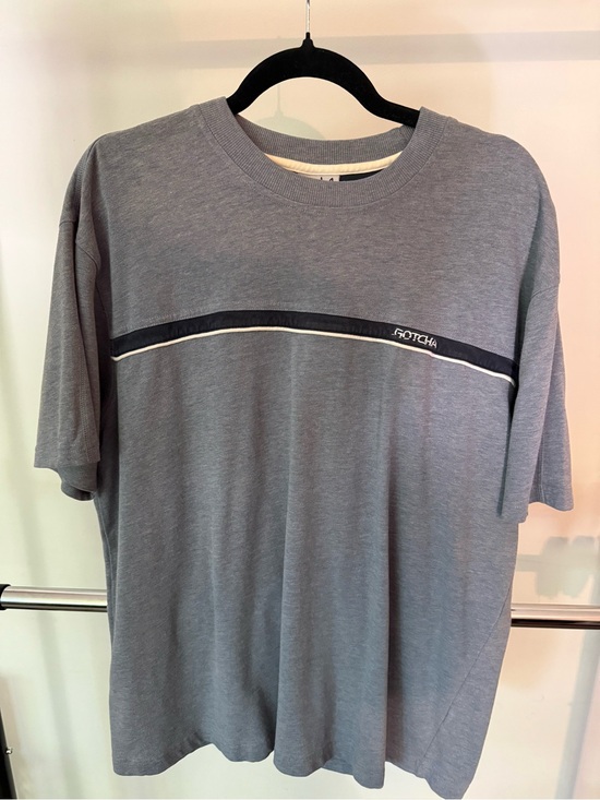Gotcha Other - Gotcha Surf Gear- Heather Grey Short Sleeve Crewneck Tee with Contrast Stripe